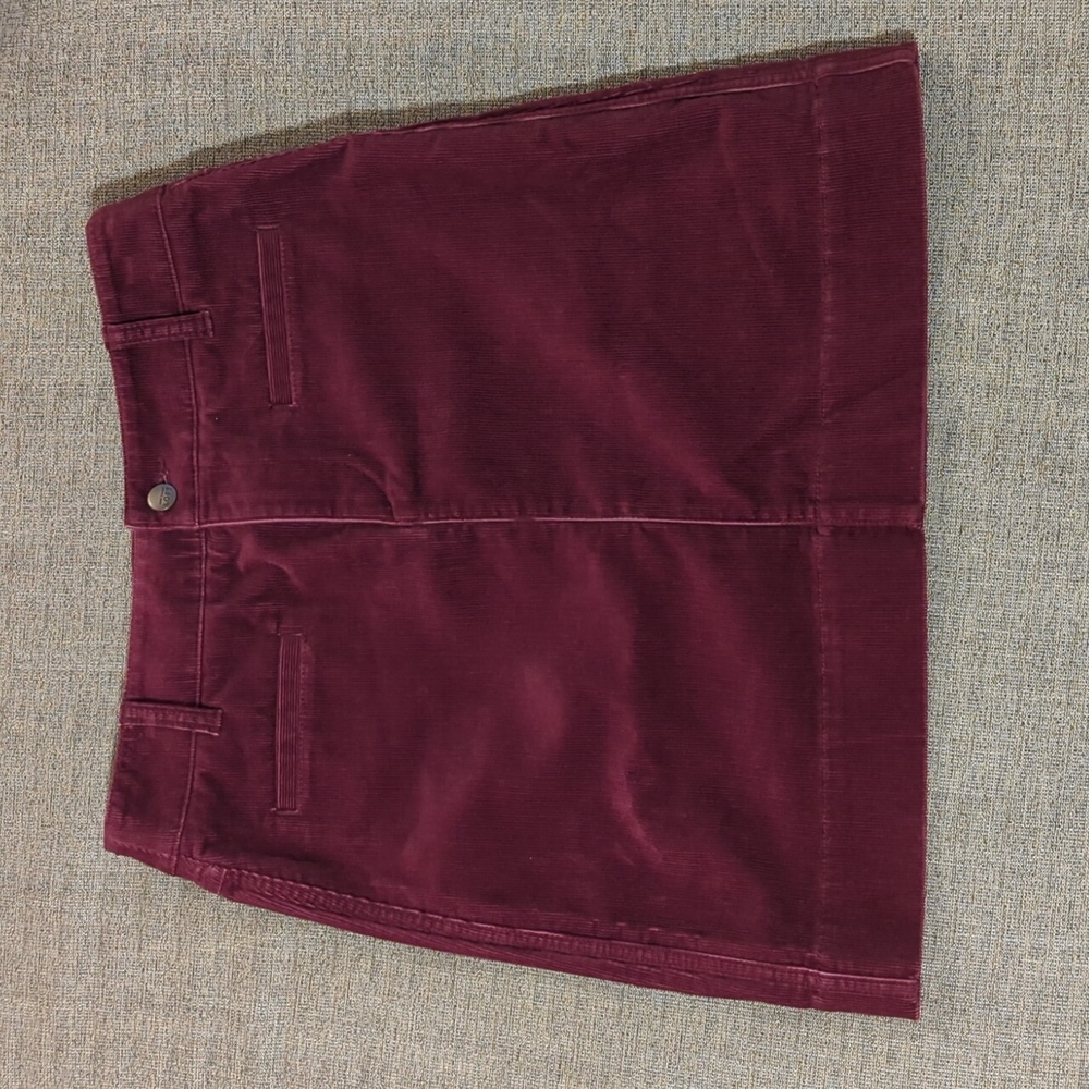 LOFT Burgundy Corduroy Skirt NWT